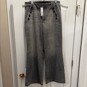 White House Black Market Gray Flare Jeans